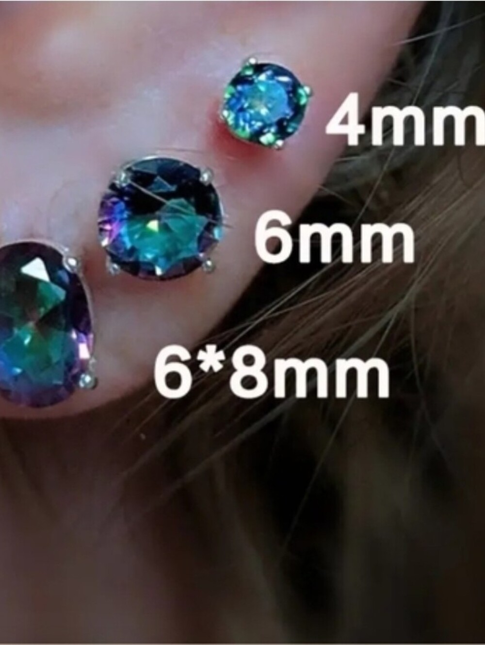 Mystic Blue and Green Stud Earrings Set